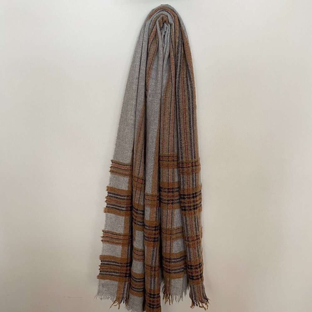 Lancioni 1973 Artisanal Classic Neutral Woven Blend Wraps Scarf